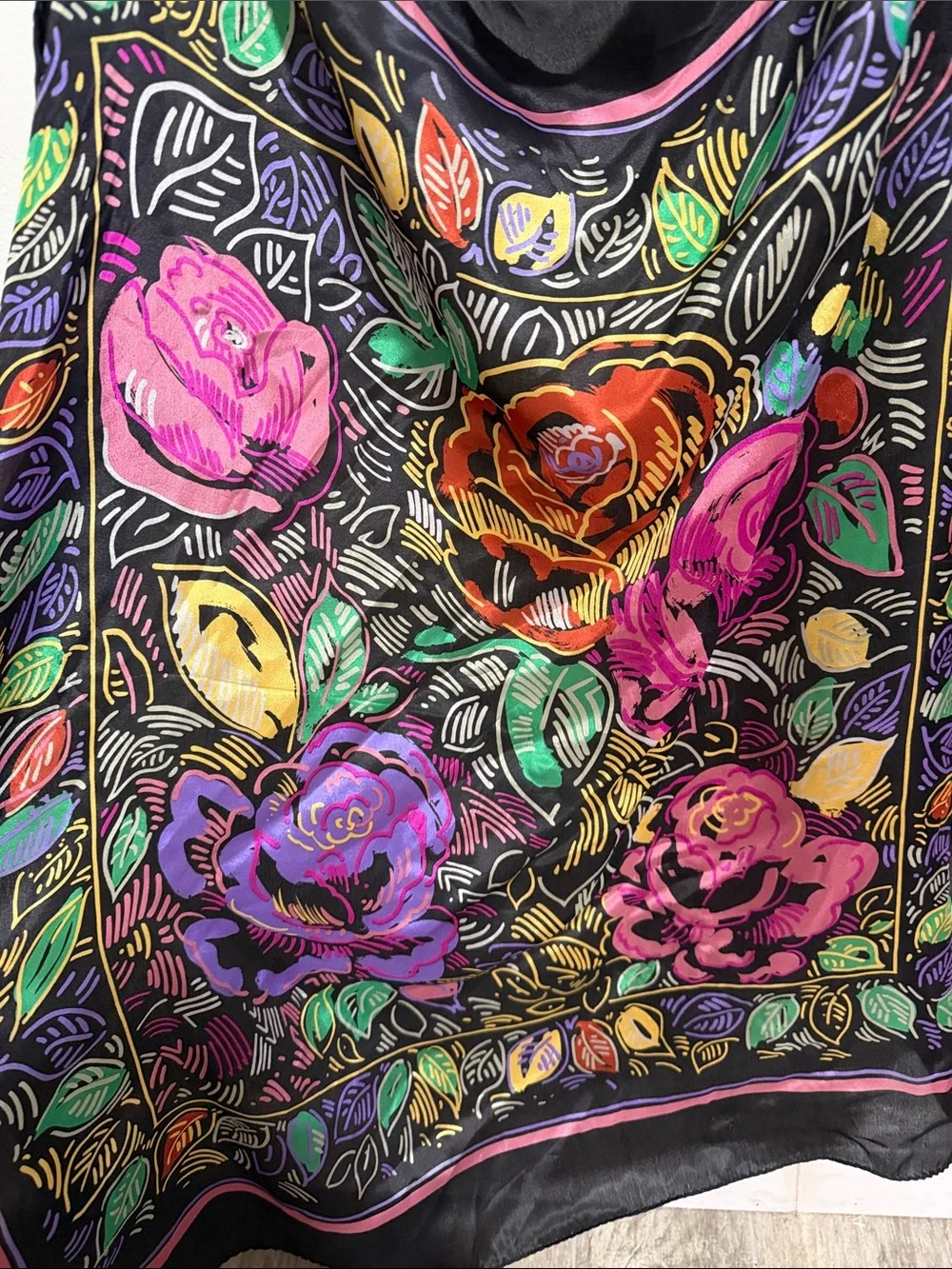 Gorgeous Honey Patterned Silk Scarf